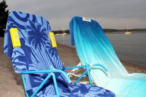 Slip Clip Holding Towel on Beach Chair