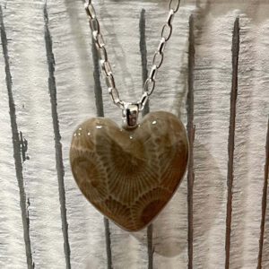 Small Petoskey Stone Heart Necklace