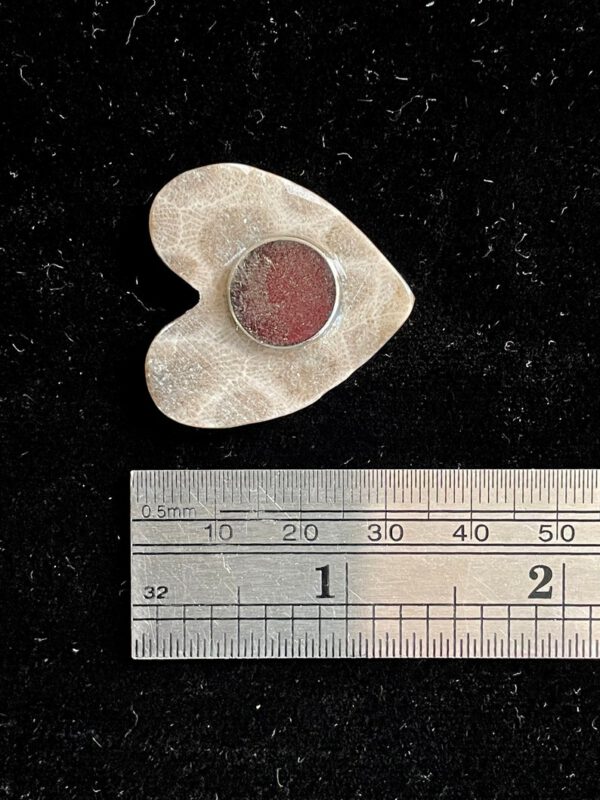 Petoskey Stone Heart Magnet Measurement