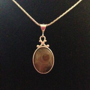 Petoskey Stone Necklace – Oval 16mm x 12mm