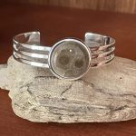 Petoskey Stone Triple Band Cuff Bracelet - Round 20mm