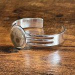 Petoskey Stone Triple Band Cuff Bracelet - Round 20mm side