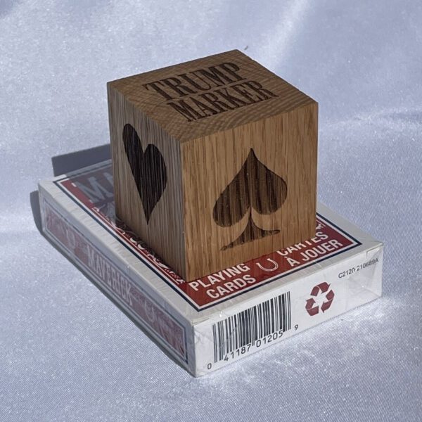 Wood Trump Marker with Deck of Cards