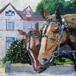 Horses of Mackinac Island Oil Painting