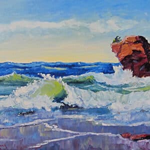 Lake Superior Summer Waves Oil Painting