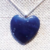 Leland Blue Heart Necklace Heart of Lake Michigan Stone