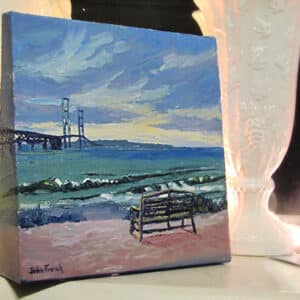 Mackinac Bridge From The South Oil Painting