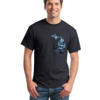 Blue Camo Michigan Tee Dark Heather