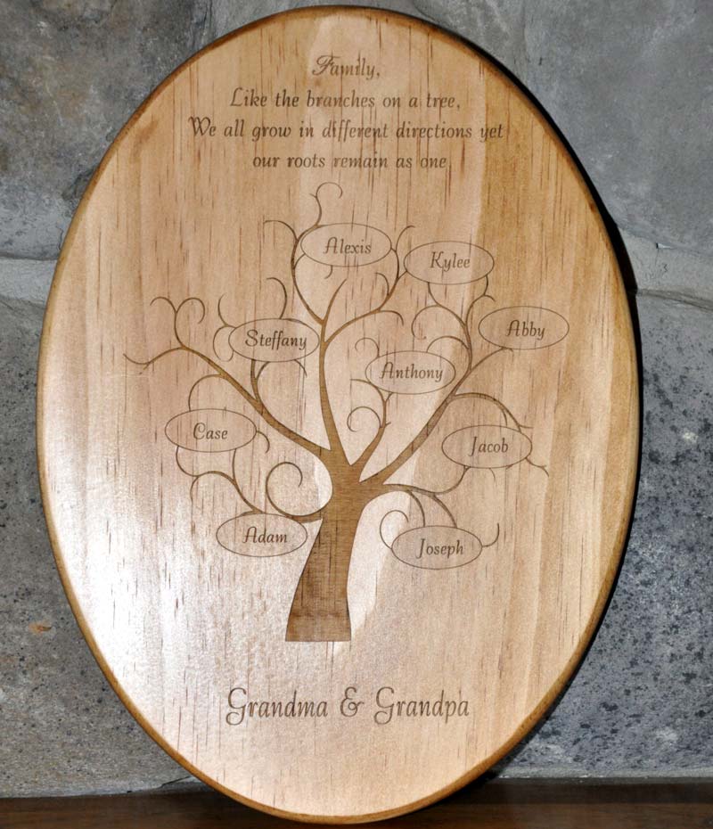 Laser Engraved Family Tree