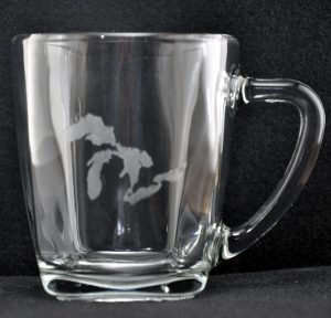 Laser Engraved Michigan's Great Lakes Mug