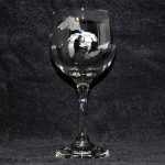 Laser Engraved Michigan Great Lakes Wine Glass
