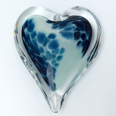 Before the Storm Blown Glass Heart Paperweight