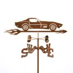 C3 Corvette With Flames Weathervane