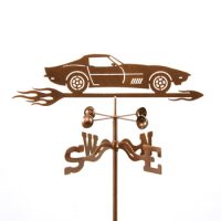 C3 Corvette With Flames Weathervane