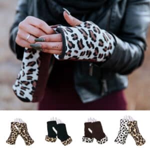 Cheetah Dalmatian Reversible Fingerless Gloves