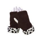 Cheetah Dalmatian Fingerless Gloves brown with dalmatian cuff