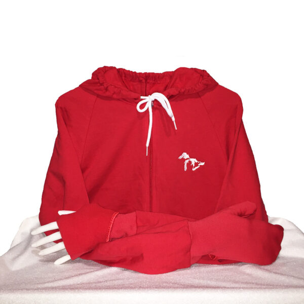 Great Lakes Hoodie with Convertible Turtle Flip Mittens Red