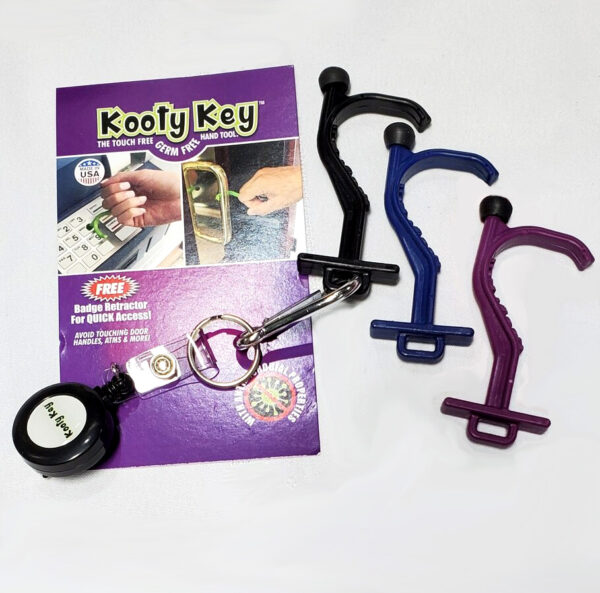 Kooty Key Germ Free Tool Carabiner and Badge Retractor Included