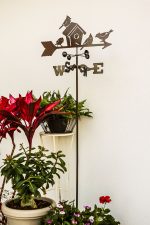 Birdhouse Weathervane in Pot