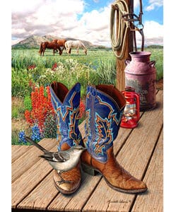 Fancy Boots Giclee Print on Wrapped Canvas by Artist Russell Cobane
