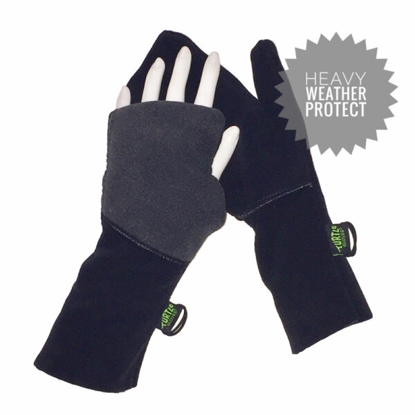 Heavyweight Running Mittens Weather Protect Black