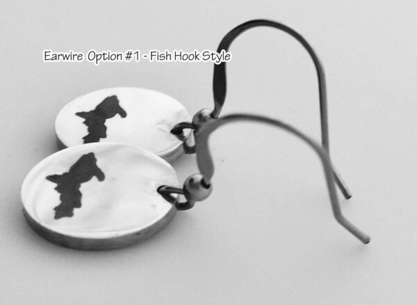 Engraved U.P. Earrings with Fish Hook Earwires