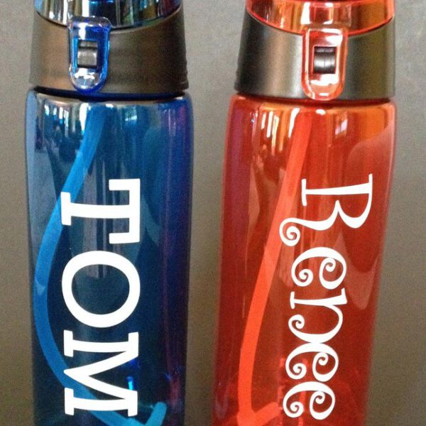 Personalized Water Bottle Text Only