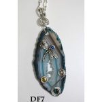 Aqua Agate Dragon Fly Pendant DF7