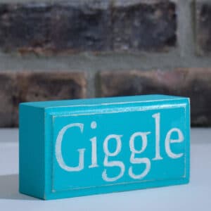 Caribbean Blue Rustic Shabby Chic Giggle Sign