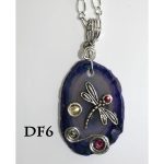 Purple Agate Dragon Fly Pendant DF6