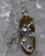 Agate Slice Turtle Pendant LBTP