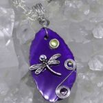 Agate Slice Dragonfly Pendants