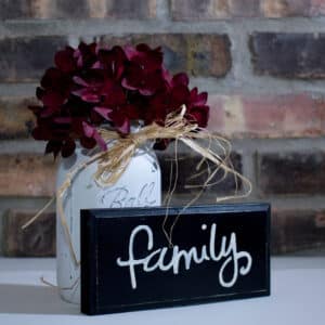 Black Rustic Shabby Chic Family Sign