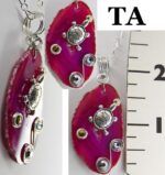 fuchsia agate turtle necklace