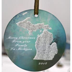 Glass Michigan Suncatcher Ornament