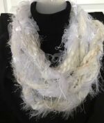 31 Ruffled White Braided Scarf