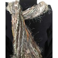 Ribbon Yarn Soft Beige Scarf
