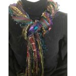 Ribbon Yarn Turquoise Wine Green Scarf