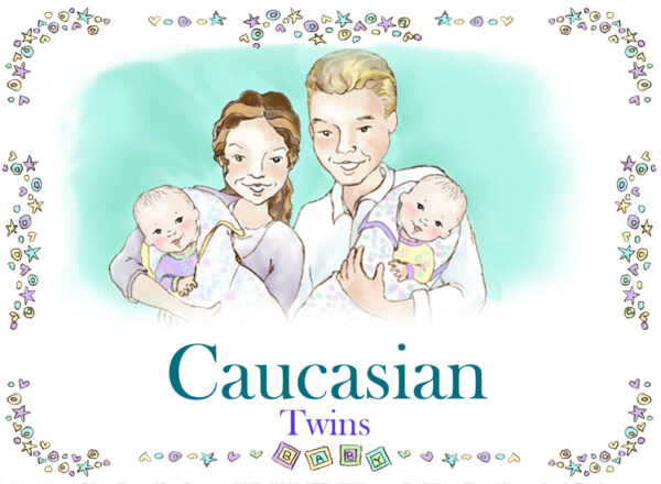 Caucasian Twins Family Book