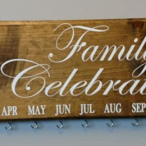 Family Celebration Board White Text Dark Blue Design
