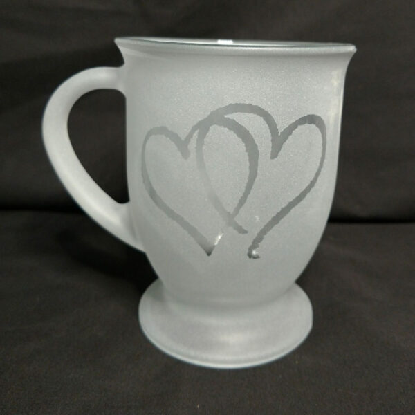 Engraved Coffee Mug Double Hearts