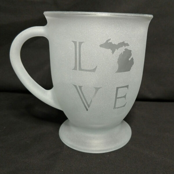 Engraved Coffee Mug LOVE Michigan