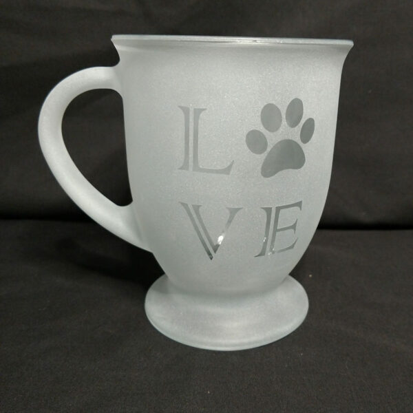 Engraved Coffee Mug LOVE Paw