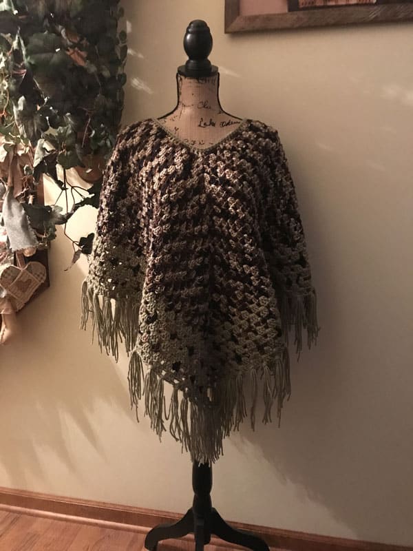 Crochet Fringed Poncho