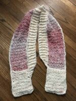 Parfait and White Yarn Pocket Scarf