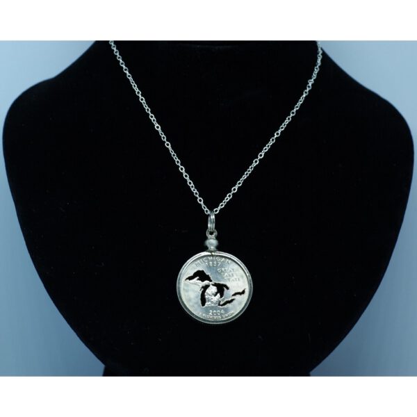 Great Lakes Michigan Quarter Necklace