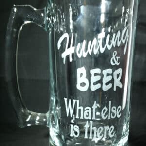 Engraved Large Beer Mug Hunting & Beer