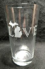Engraved Michigan Pint Glass LOVE Michigan