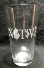 Engraved Michigan Pint Glass Native Michigan
