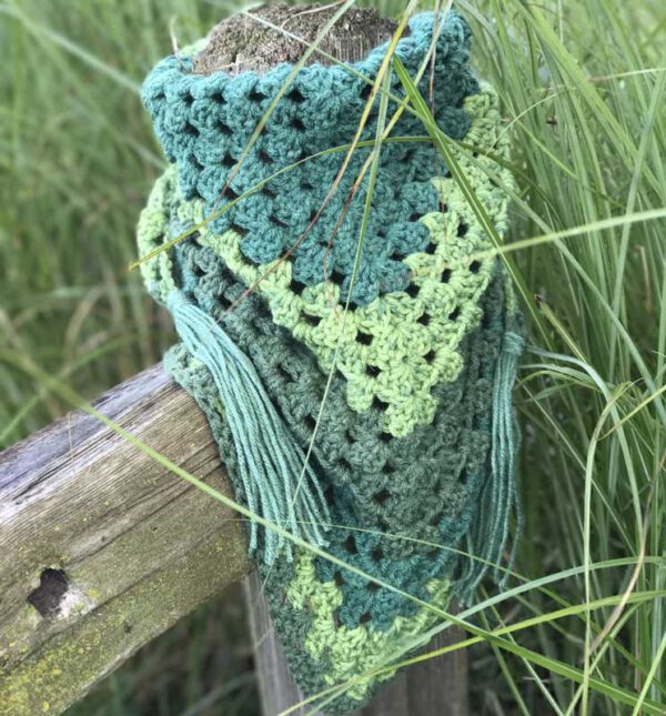Crochet Triangle Granny Scarf
